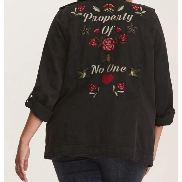 Torrid property of  no one roses black utility Jacket/coat 2 - Picture 1 of 10
